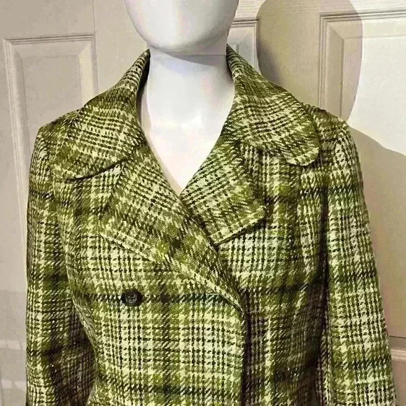 Vintage Pendleton 60s 70s Womens Green Shadow Plaid Blazer Jacket Coat Medium - Picture 8 of 14
